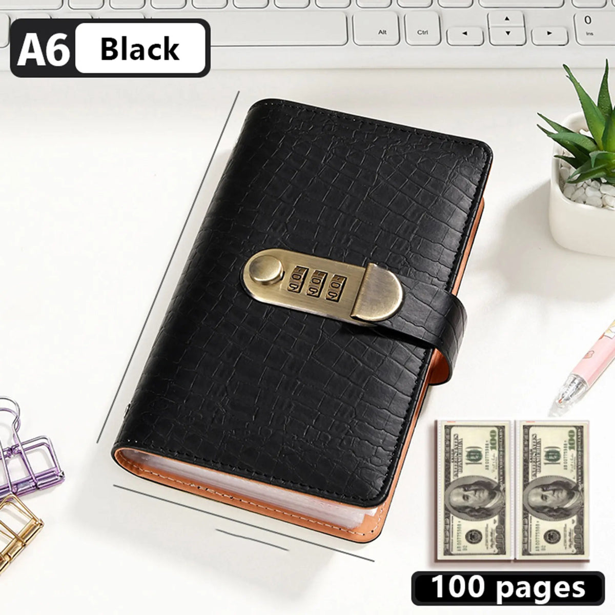 📒🔒 LAST DAY 50% OFF！Lockable A6 Money Savings Notebook with 3-Digit Code L