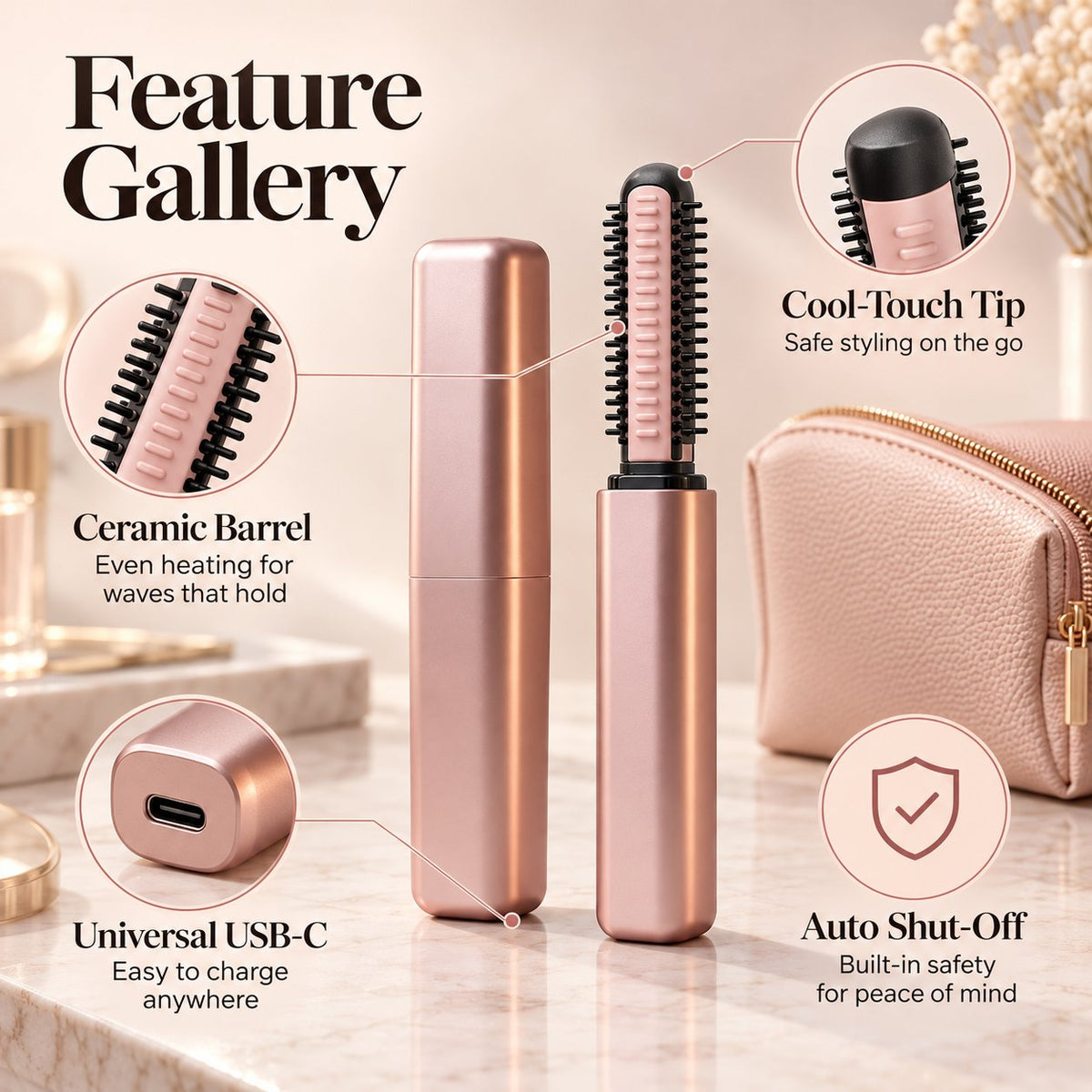 Ahlwocore cordless ceramic mini hair curler image 2