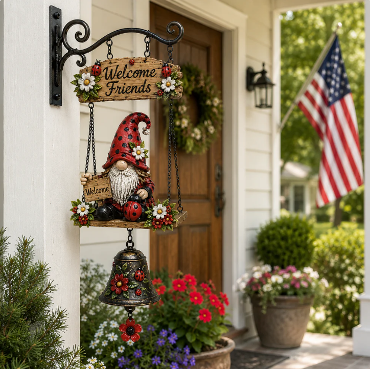⏰Limited Time 50% OFF🐞 Rustic Gnome Bell – Charming Garden Yard Decor