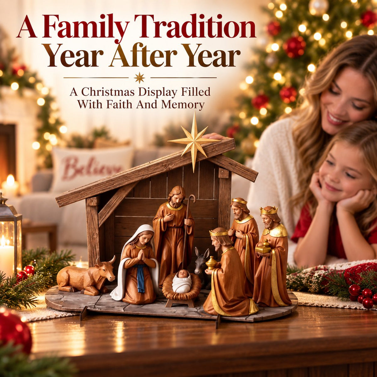 🎁 Christmas Tabletop Keepsake | Warm, Timeless Holiday Decor for Your Home