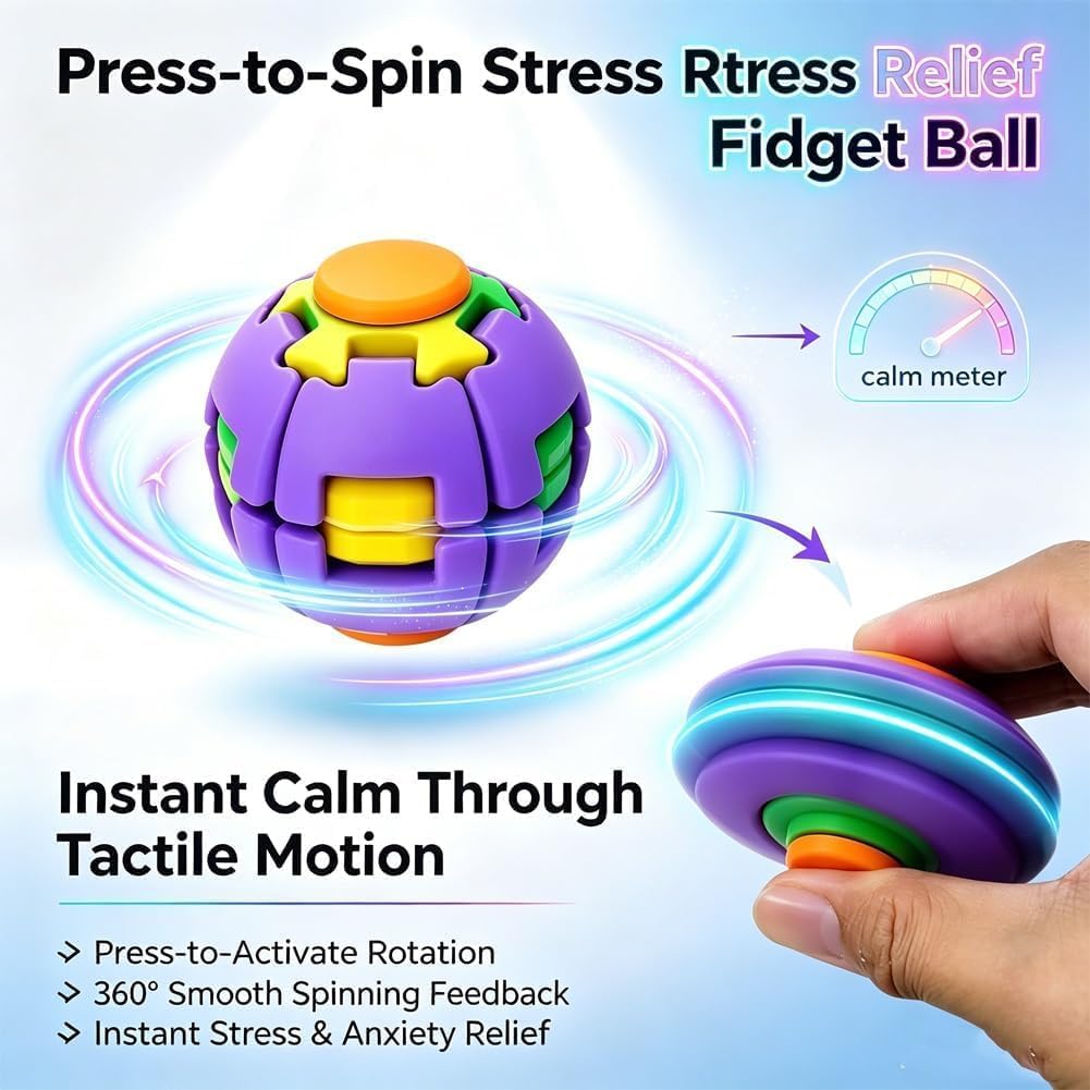 ✨New! Colorful 3D Press Fidget Spinner Ball