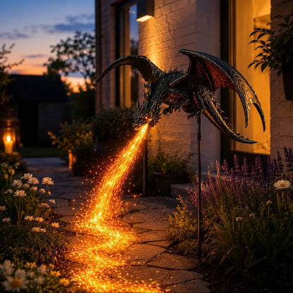 🔥 The price is limited! 🐲Solar Dragon Garden Light, Realistic Flickering Flame LED🔥