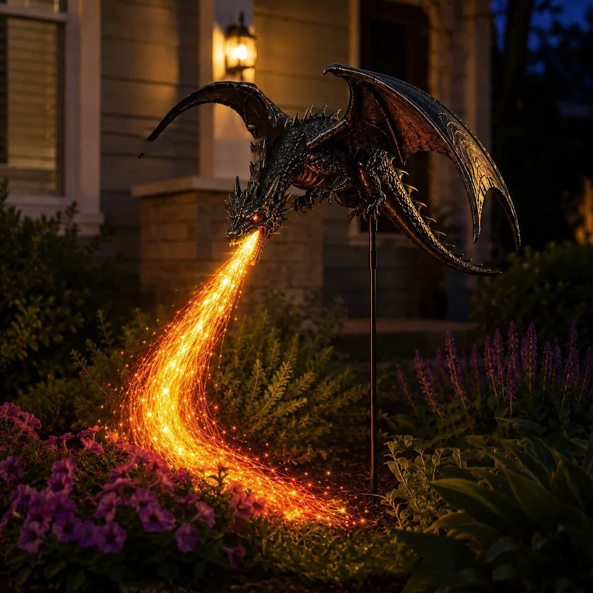 🔥 The price is limited! 🐲Solar Dragon Garden Light, Realistic Flickering Flame LED🔥
