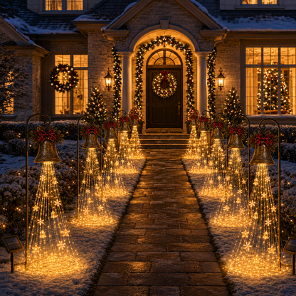🔔Perfect Christmas Moment🎄 Christmas Bell Cascade Solar Yard Light✨