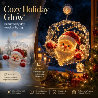 ✨Last Day 50% OFF🎄Lighted Christmas Window Decoration with Suction Cup– 8 Warm LED Festive Designs✨