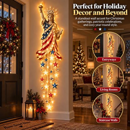 🗽 Liberty 250 Starfall Wall Glow – Patriotic Anniversary Lighted Keepsake
