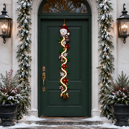 🎅Santa Claus Christmas Hanging Light | 🍭Spiral Candy Cane LED Doorway Decoration