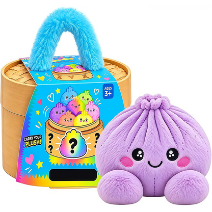 🤗💙 Squishy Dumpling Plush with Steamer Basket – Slow-Rise Cute Collectible🥟🎁