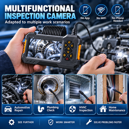 🎯📺HD Borescope Camera with Light - 4.3" HD Screen, Waterproof Endoscope with 8 LED Lights💡