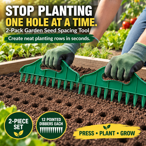 🌱 2-Pack Garden Furrow Maker & Seed Spacing Tool Set
