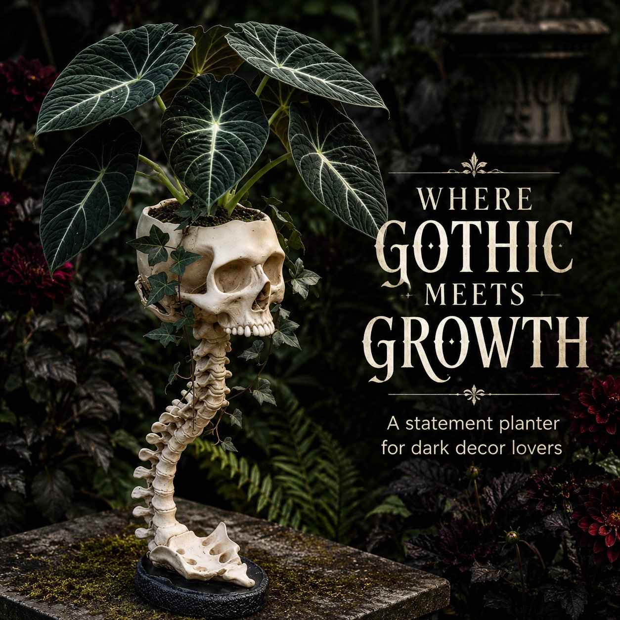 💥 Flash Sale 50% OFF 💀 Skull Planter 🪴 Bold Decor for Plant Lovers