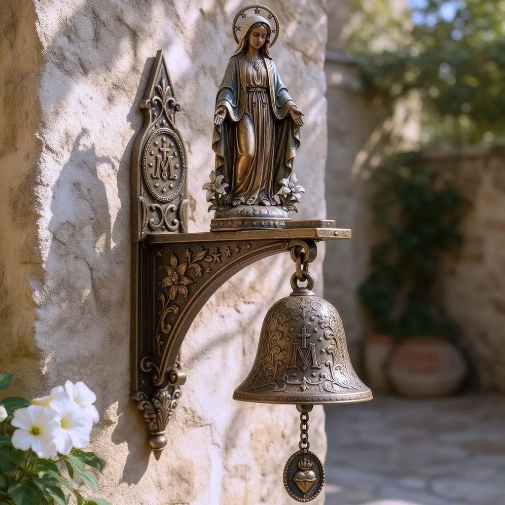✨ Our Lady of Grace Miraculous Medal Wall Bell – A Meaningful Catholic Gift for Mom, Grandma & Women of Faith