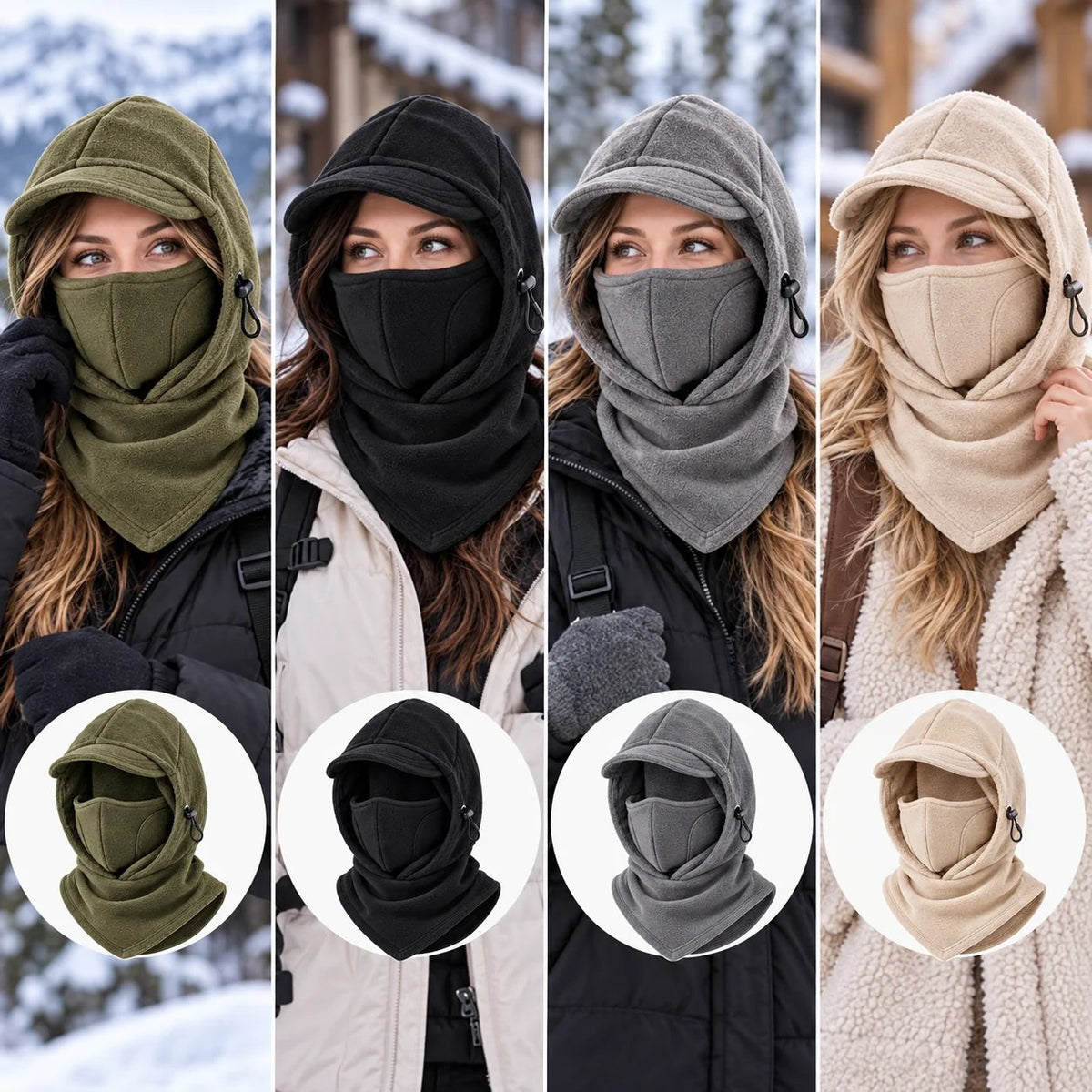 🔥Last Day 52% OFF🔥❄️3-in-1 Fleece Winter Hood – Adjustable Face & Neck Coverage