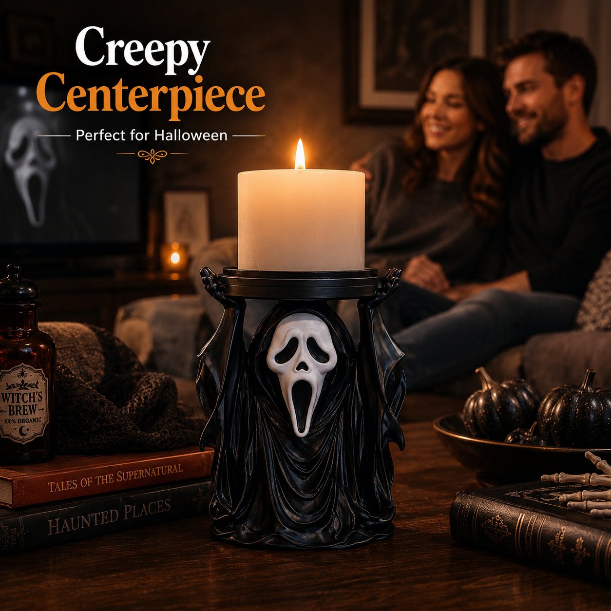 👻 Ghostface Scream Candle Holder 🕯️ Spooky Halloween Decor