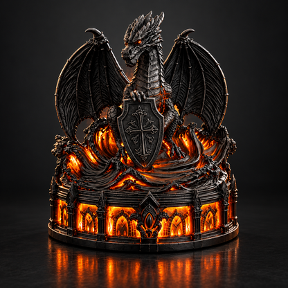 🐉 Gothic Dragon Guardian – Glowing Medieval Fantasy Decor