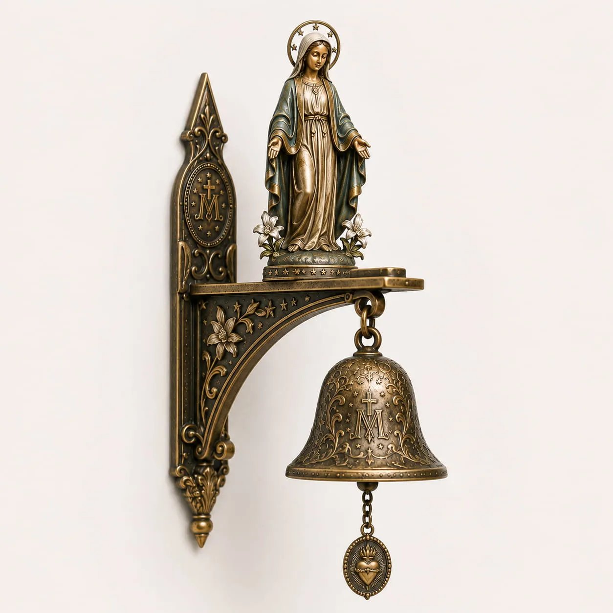 ✨ Our Lady of Grace Miraculous Medal Wall Bell – A Meaningful Catholic Gift for Mom, Grandma & Women of Faith