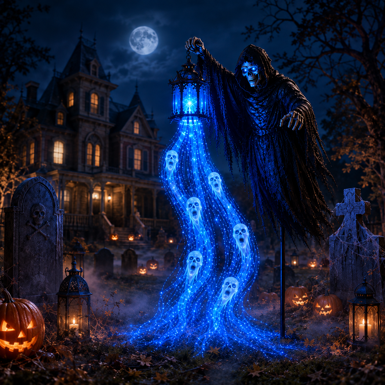 🔥49% OFF Today  🎁💀 Halloween Haunted Yard Lights – Solar Spirit Character Collection👻
