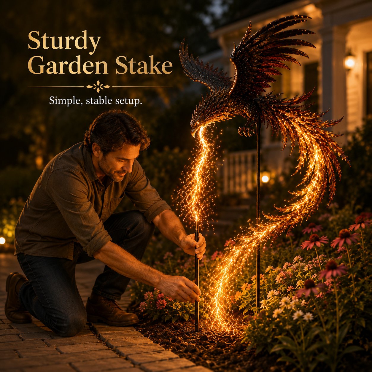 🔥 Solar Phoenix Garden Stake Light | Stunning Fiery Light Sculpture For Yard & Flower Bed Decor Lovers