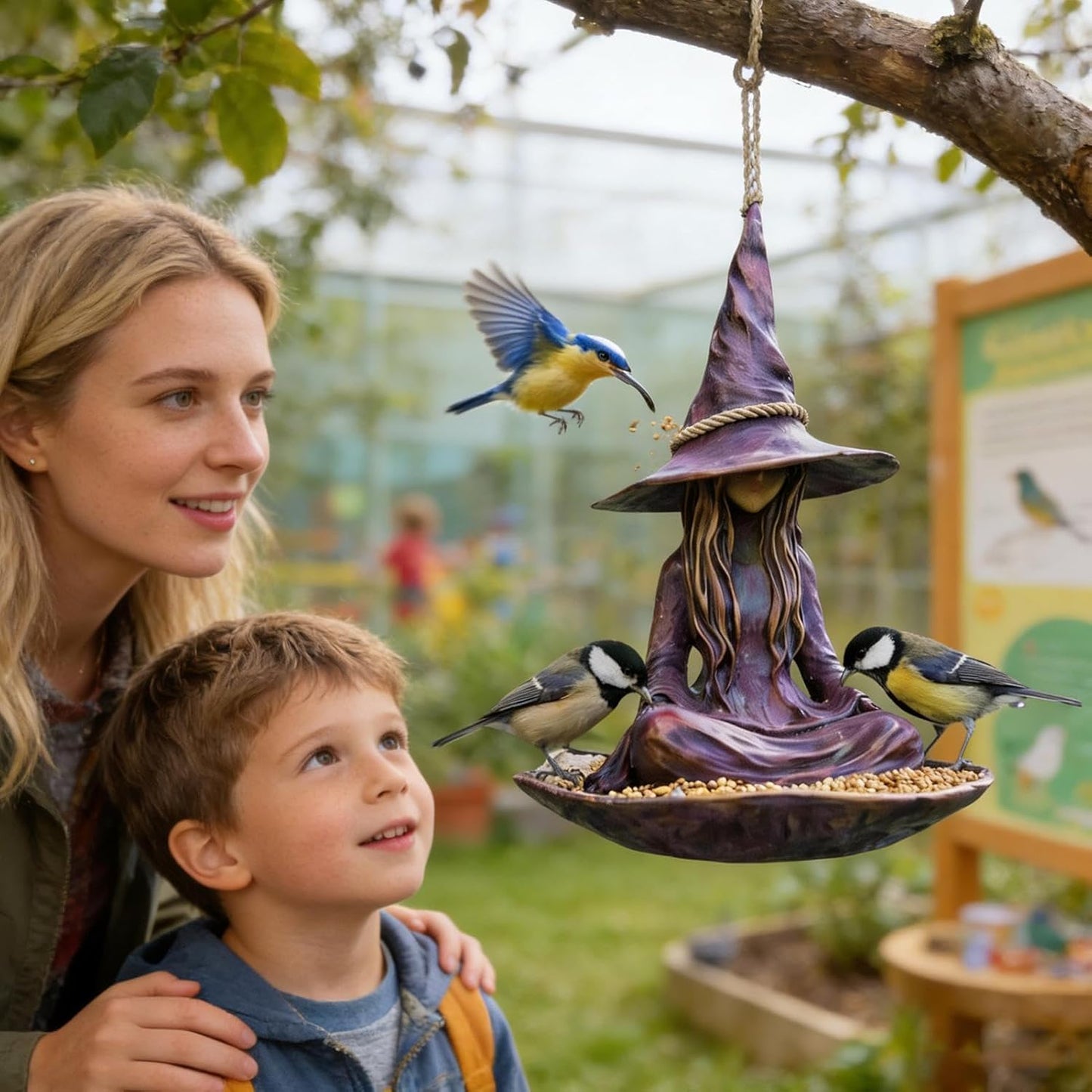 🧙‍♀️Meditating Witch Garden Bird Feeder