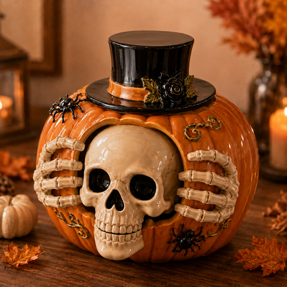 💀🎃 Skull Pumpkin Candy Bowl 🍬 Perfect for Halloween Treats