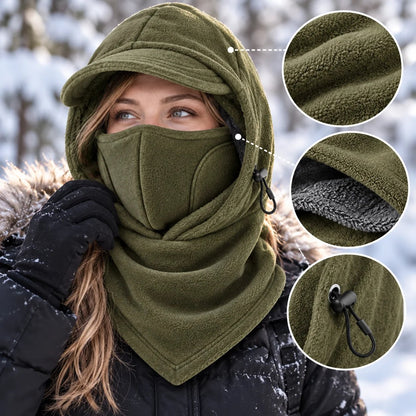 🔥Last Day 52% OFF🔥❄️3-in-1 Fleece Winter Hood – Adjustable Face & Neck Coverage
