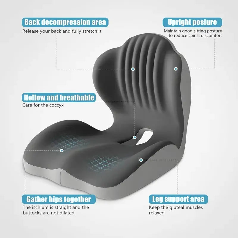 ❤️Sit Longer in Comfort with Ergonomic Memory Foam Back & Seat Support