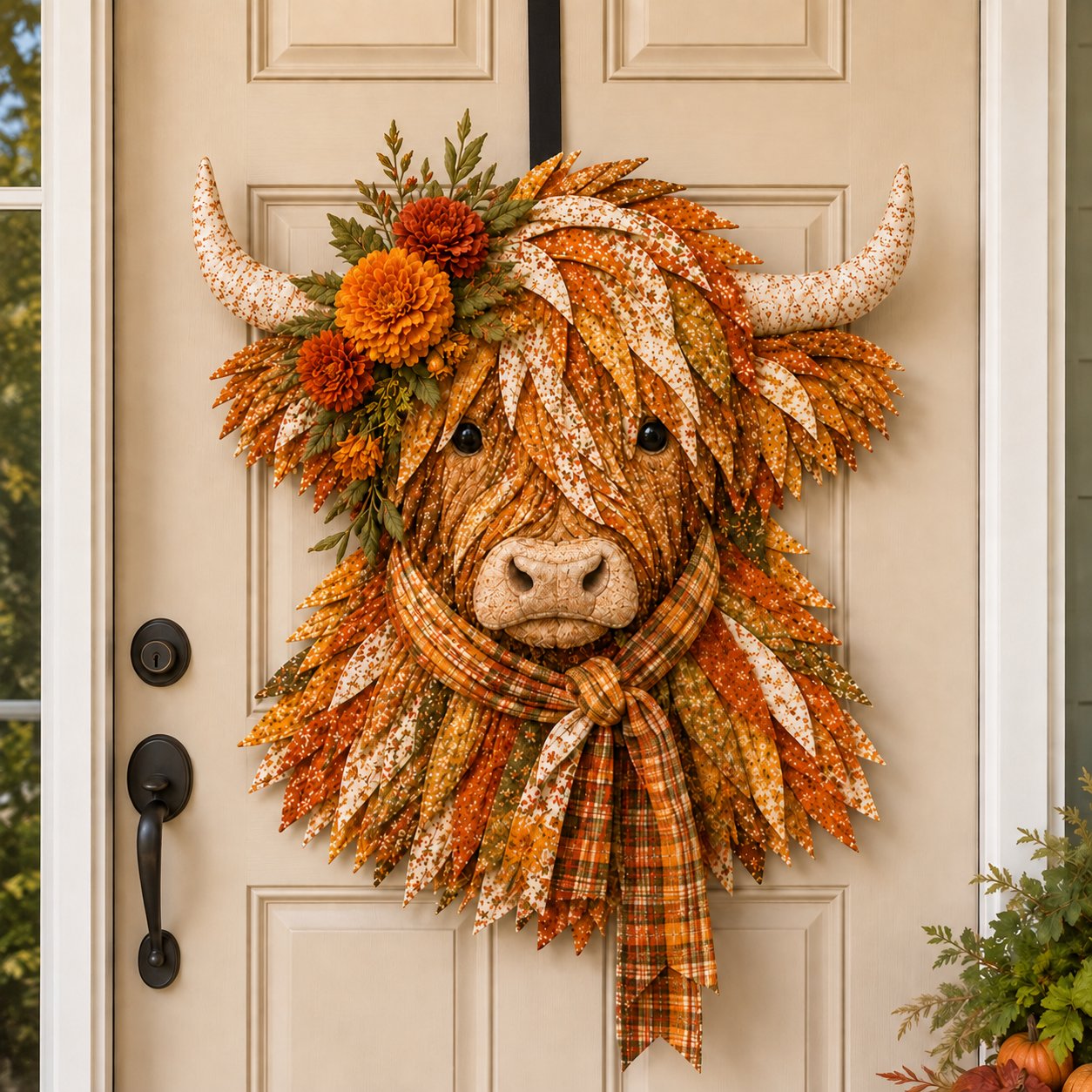 🔥Hot Sale🐮💐🌸 Birth Flower Highland Cow 3D Layered Fabric Art DIY Kit (Beginner-friendly)