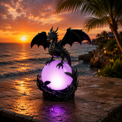 🔥Free Shipping🔮 Gothic Dragon LED Crystal Ball Lamp — Dark Aesthetic Decor