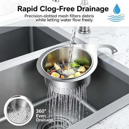 🔥Swan Kitchen Sink Drain Basket🦢Stainless Steel Food Waste Catcher