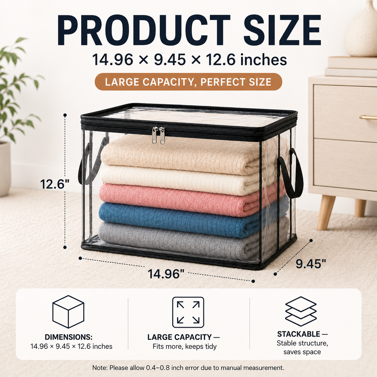 💥Final 24 Hours 50%OFF💥 See‑Through Stackable Storage Bags, Declutter Your Home In No Time 🏠