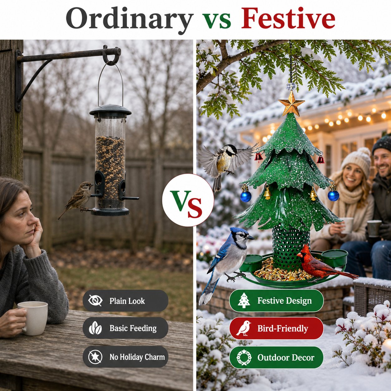 🎄Christmas Tree Bird Feeder🔥Festive Hanging Backyard Holiday Decor