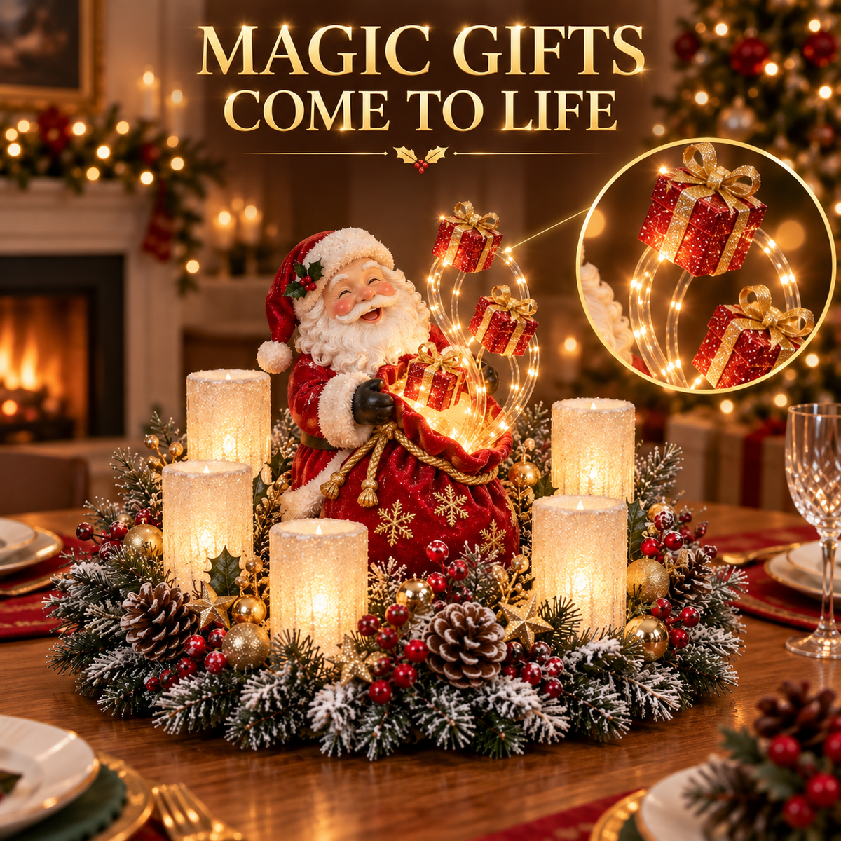 Santa Christmas Centerpiece Decorative Lights