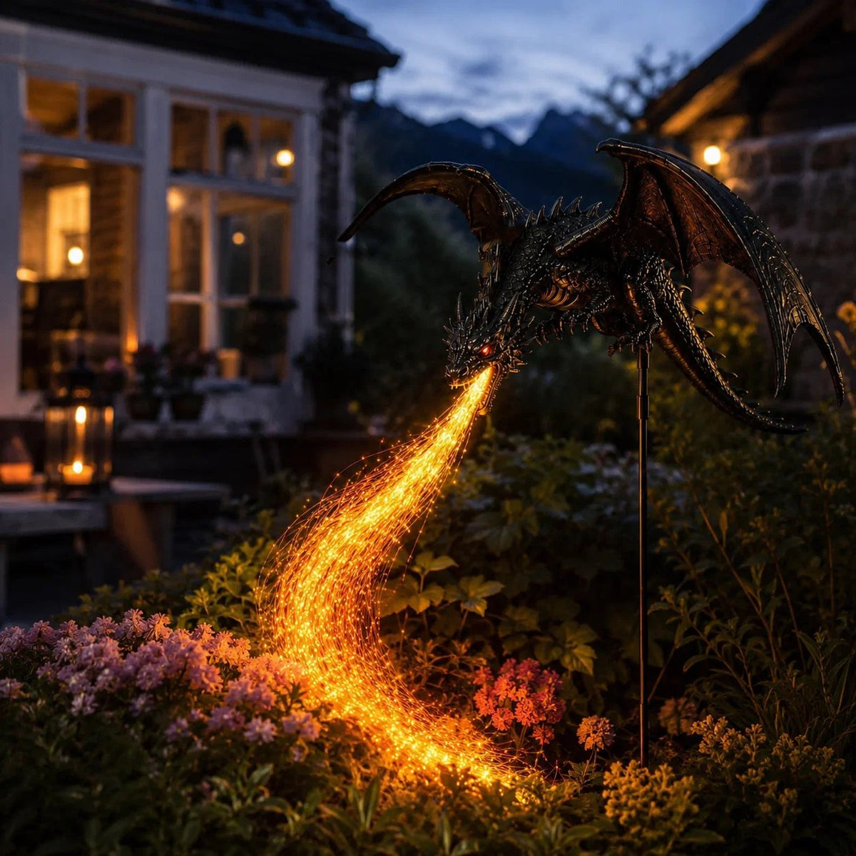 🔥 The price is limited! 🐲Solar Dragon Garden Light, Realistic Flickering Flame LED🔥
