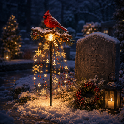 🌲 Christmas Discount - 45% OFF🐦Cardinal Memory Fountain – Lighted Christmas Remembrance Garden Decor❤️