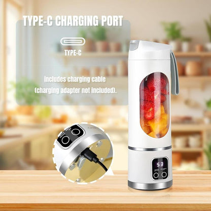 🍹 Portable Smoothie Blender – Smart LED Display & USB Rechargeable Design