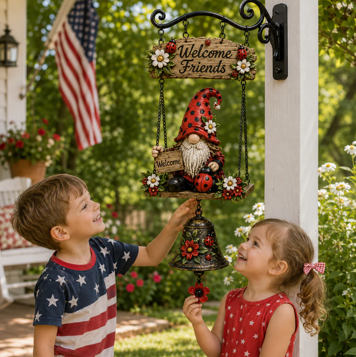 ⏰Limited Time 50% OFF🐞 Rustic Gnome Bell – Charming Garden Yard Decor