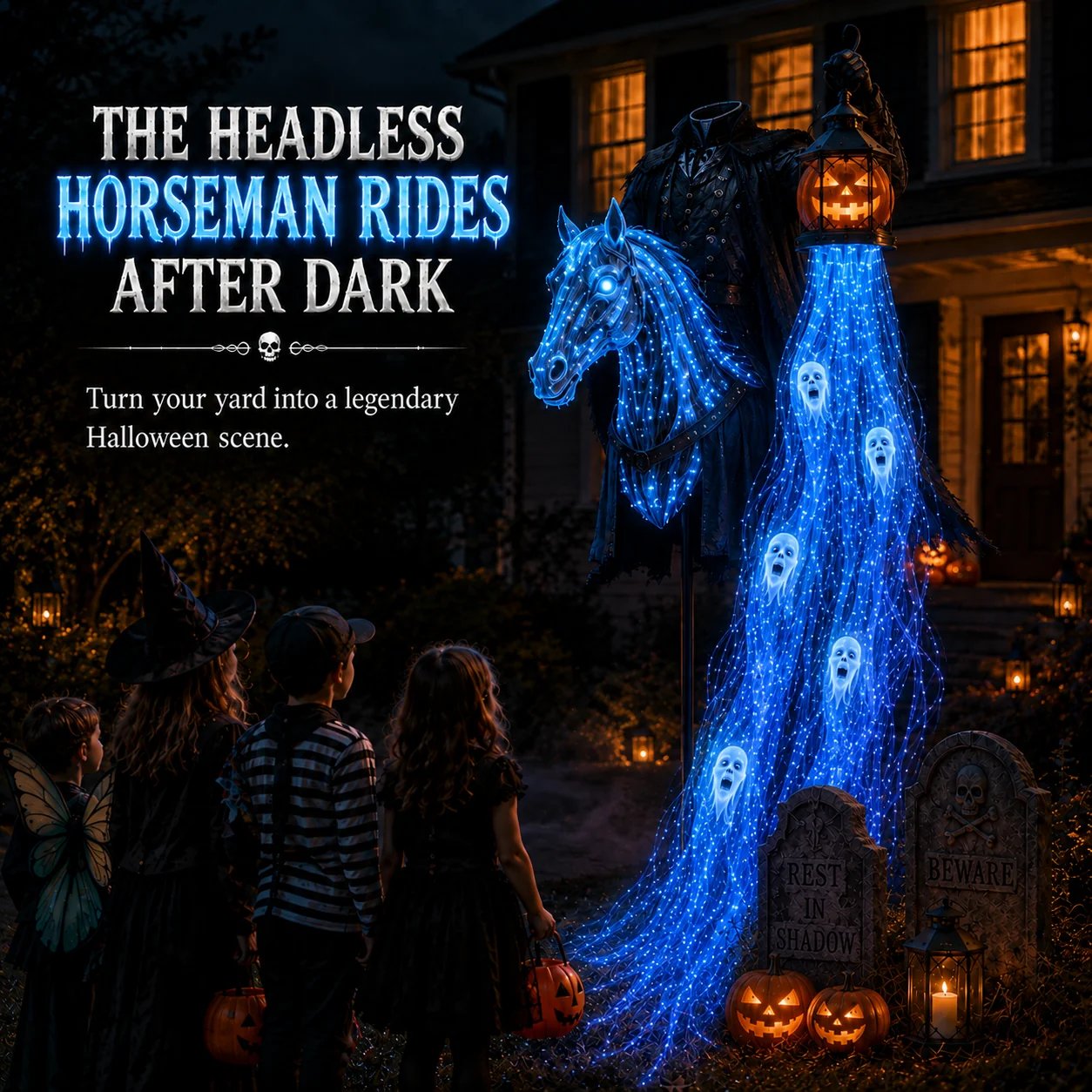 🔥49% OFF Today  🎁💀 Halloween Haunted Yard Lights – Solar Spirit Character Collection👻