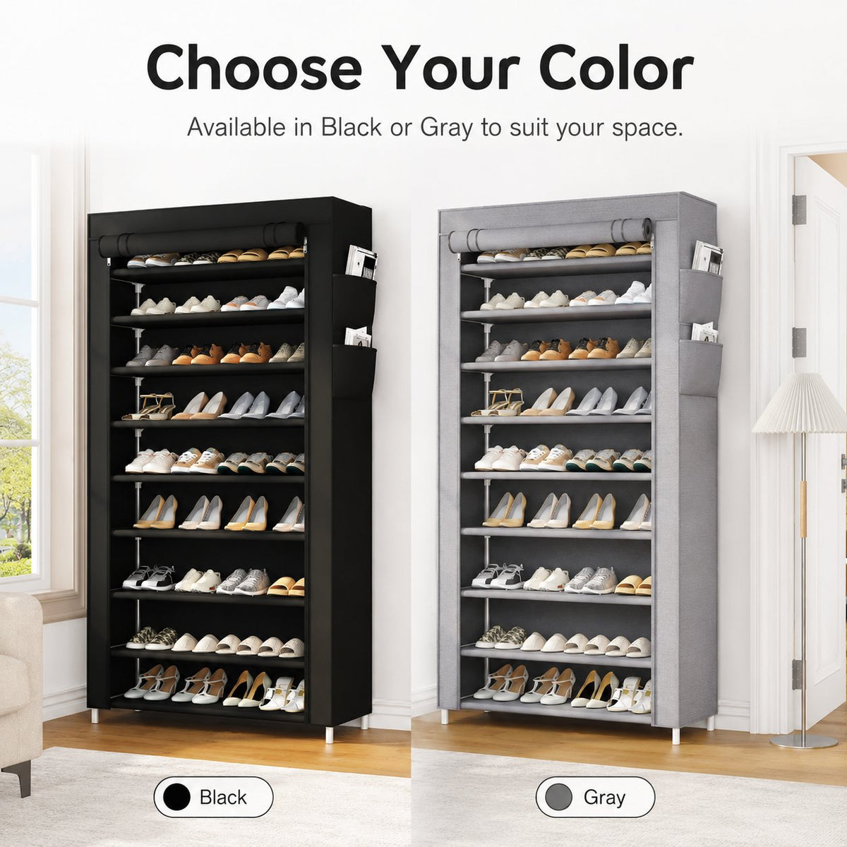 👟Large Capacity Shoe Storage Cabinet | Multi-Level Entryway Shoe Organizer With Dust Cover
