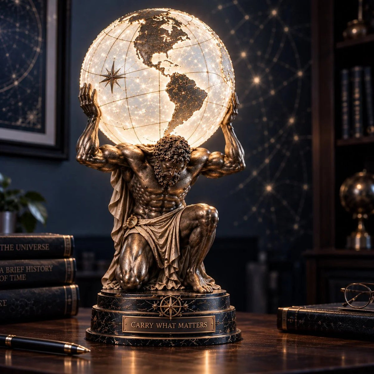 💯🌍 Atlas Illuminated World Sphere Lamp🌌