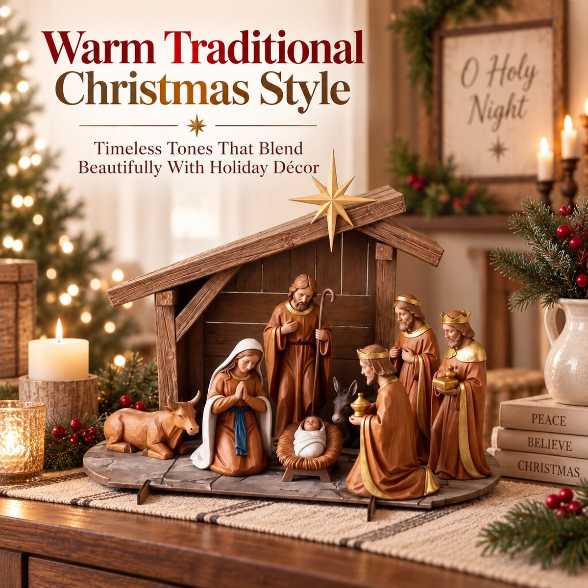 🎁 Christmas Tabletop Keepsake | Warm, Timeless Holiday Decor for Your Home