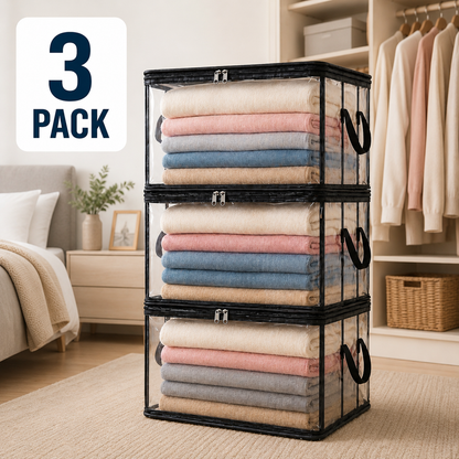 💥Final 24 Hours 50%OFF💥 See‑Through Stackable Storage Bags, Declutter Your Home In No Time 🏠