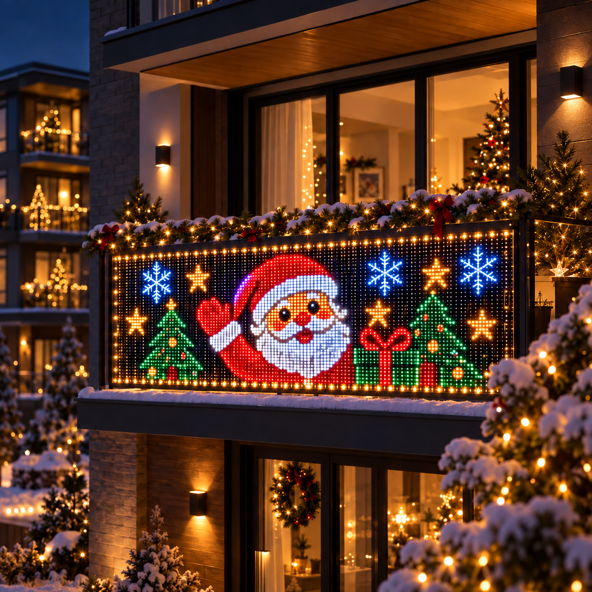 🎅💡GlowCanvas Smart Christmas Curtain Lights – App-Controlled DIY Animated LED Display