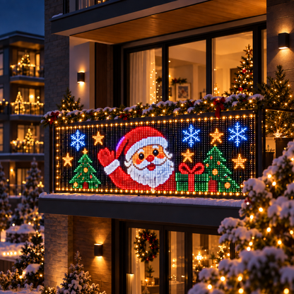 🎅💡GlowCanvas Smart Christmas Curtain Lights – App-Controlled DIY Animated LED Display