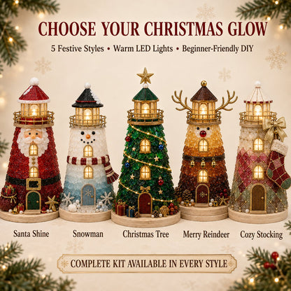 ✨Light‑Up Christmas Character Lighthouse | Complete DIY Craft Kit For Holiday Decor