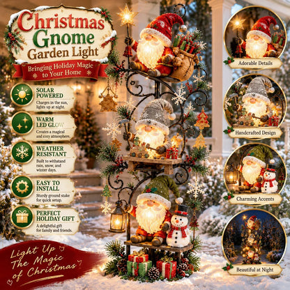 🎄🍄 Christmas Gnome Workshop Solar Garden Light 🎁🌟