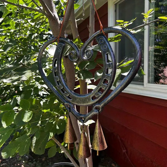 🫡Handmade By A Disabled Veteran🔥The Horseshoe Heart Wind Chime ❤🐎