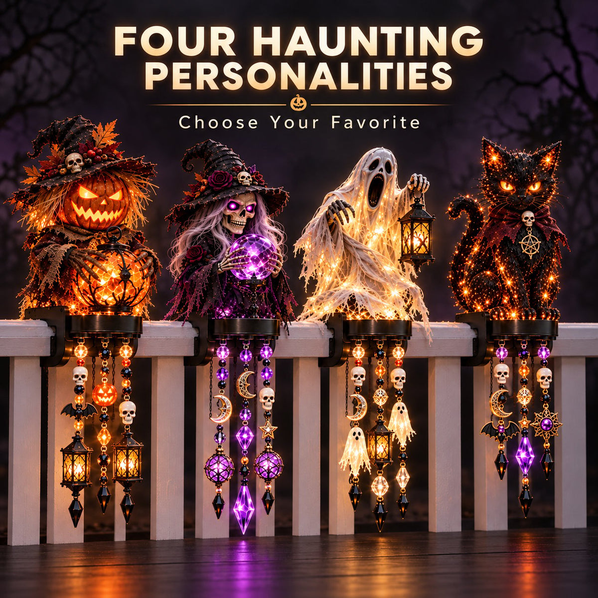 👻🎃 Halloween Character Cascade Railing Lights
