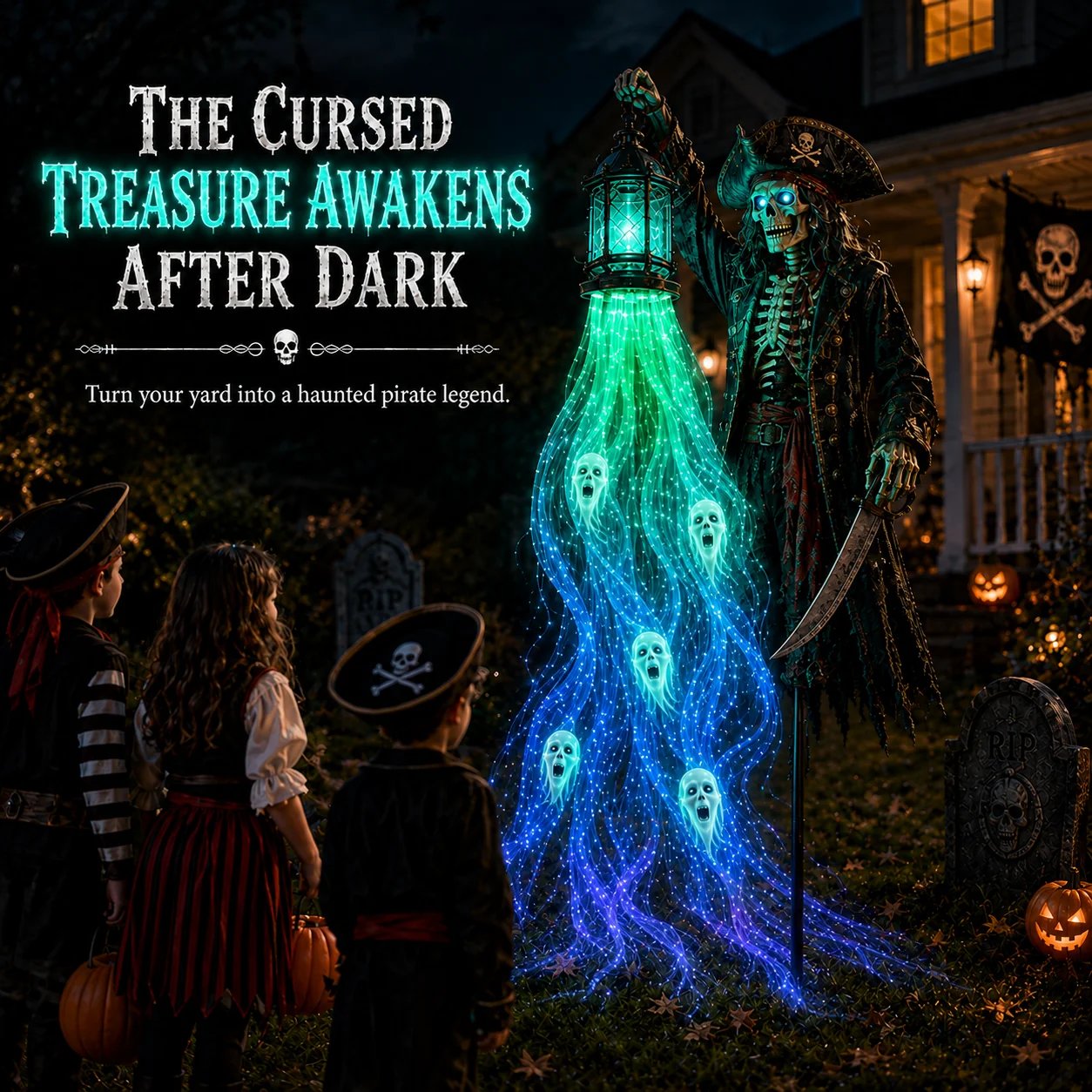 🔥49% OFF Today  🎁💀 Halloween Haunted Yard Lights – Solar Spirit Character Collection👻