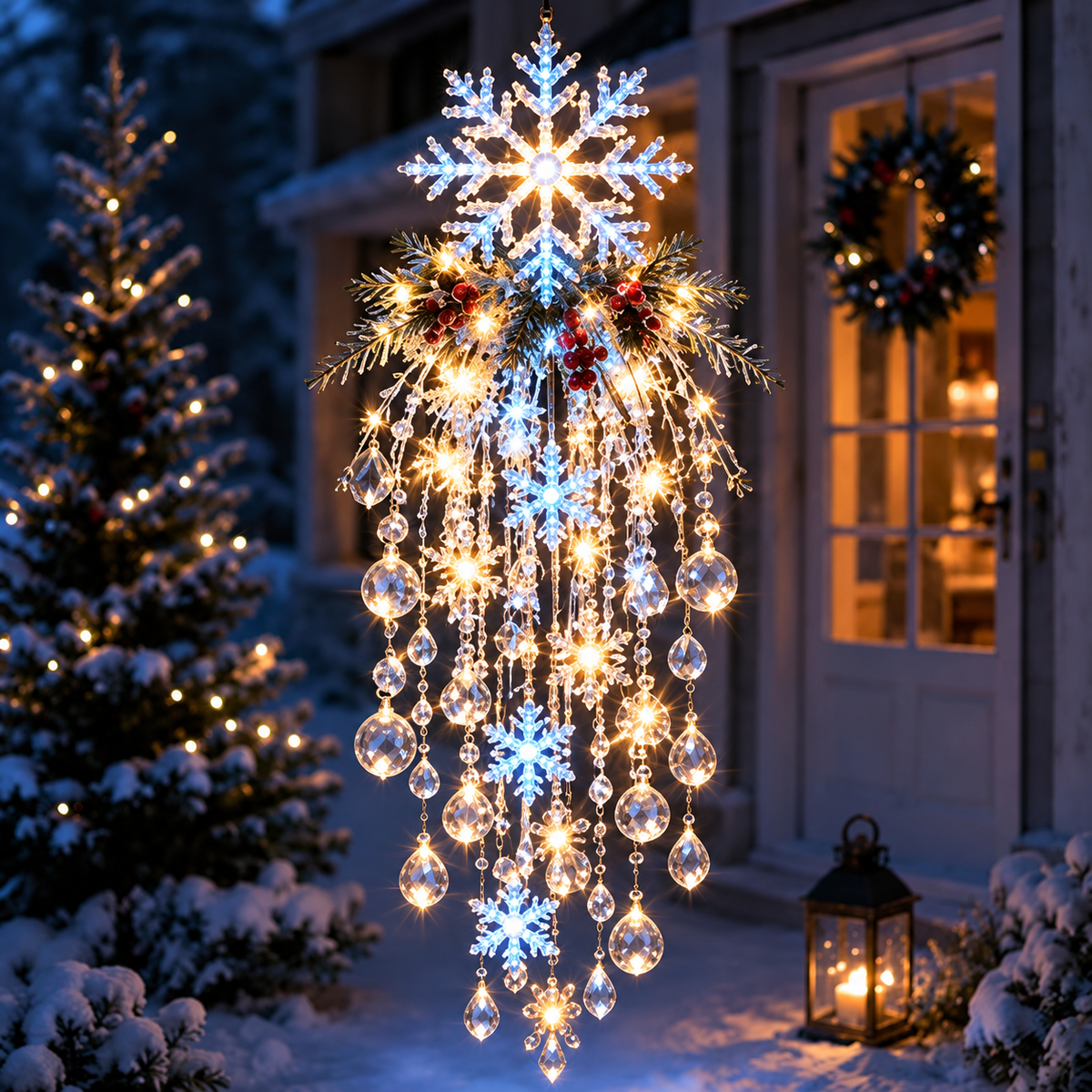 ✨❄️Crystal Cascade Christmas Light — LED Hanging Porch Decoration
