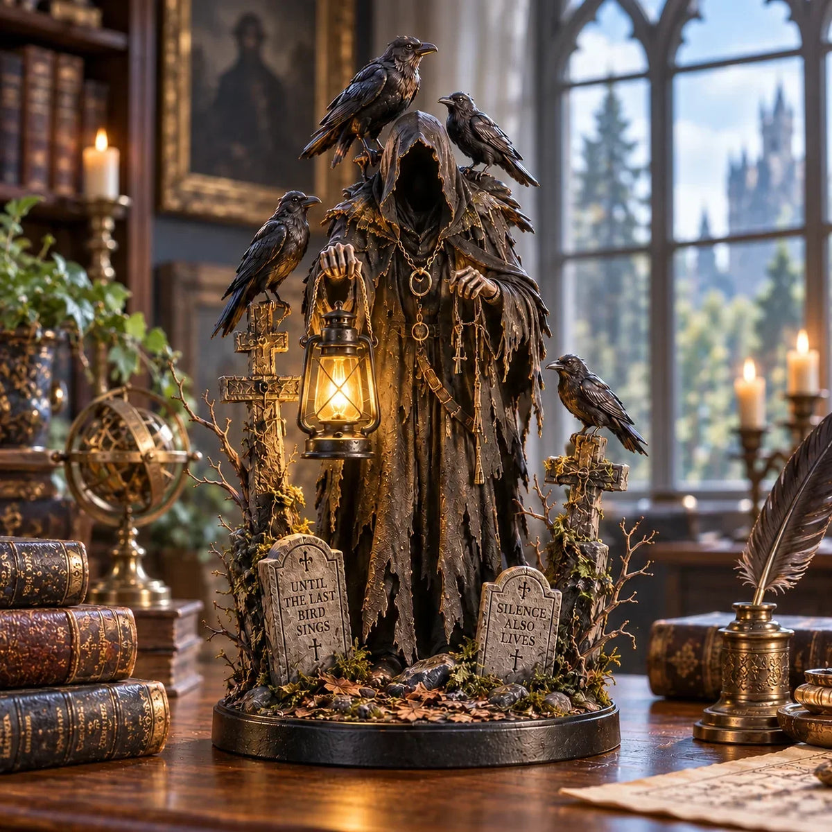🐦‍⬛ Raven Guardian Lantern Statue 🏮 Keeper of the Last Light